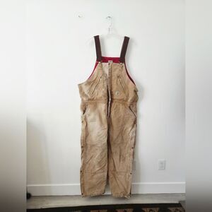 Carhartt Overalls Coveralls 44x30 Workwear Grunge Distressed R38 Brown Men's